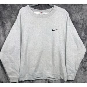 Vintage Nike Crewneck Size XL Gray Side Swoosh 90s Sweatshirt USA White Tag
